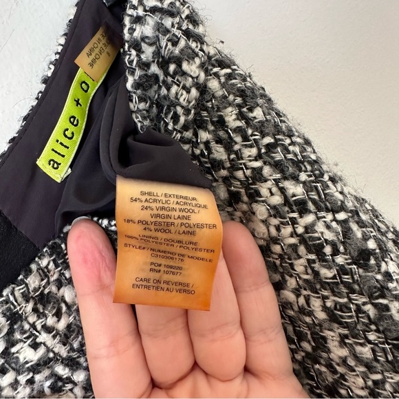 Alice + Olivia Tweed Pattern Skirt Knee Length Size 8 - Picture 7 of 7